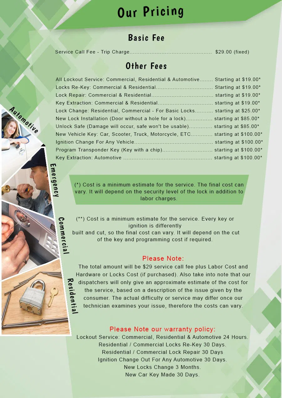 Columbus Community Locksmith Columbus, OH 614-321-2439 - Pricelist-2