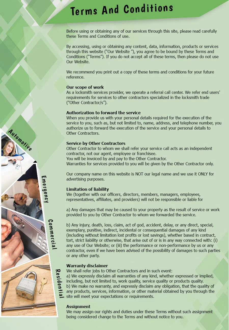 Columbus Community Locksmith Columbus, OH 614-321-2439 - TermsAndConditions-2